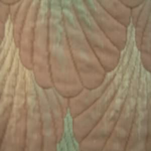 54" Upholstery Seashell Stitch Mint Green and Tan with Peach Background