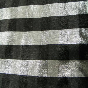 45" Lame' Plaid Black and Silver