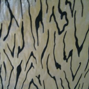 45" Lame Gold Metallic with Black Velvet Zebra Design