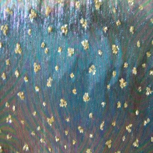 45" Lame' Green & Purple Swirl Stretch with Gold Glitter