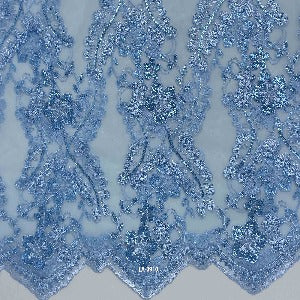52" Wide Lace Sequin (Blue) (94% Poly/6%Metal)