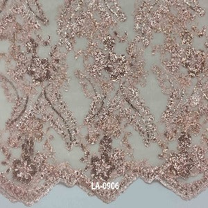 52" Wide Lace Sequin (Pink) (94% Poly/6%Metal)