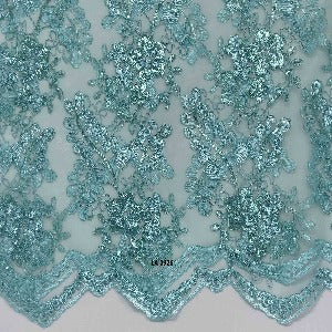 52" Wide Lace Sequin (Teal) (94% Poly/6%Metal)