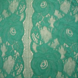 54" Lace Stretch Floral Green