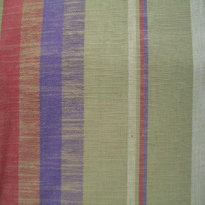 60" Linen 85% Cotton / 15% Linen Stripe Tan, Ivory, Pink, Purple