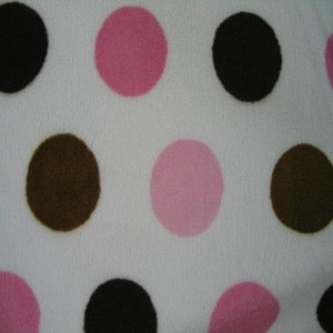 60" Minky 100% Polyester Dots Mocha Pink