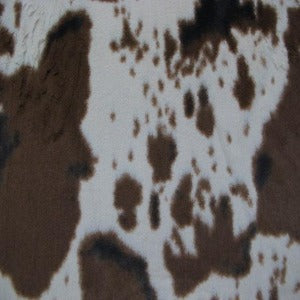 60" Wide Cuddle Minky Luxe Cuddle Hide Pony Ivory and Brown 100% Polyester