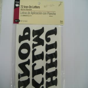 Iron On Letters 1 1/4" Black Pack of 72