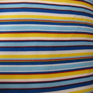 45" Stripe 100% Cotton Light Blue, Royal, White, Yellow, and Red