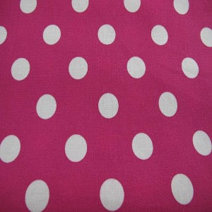 45” Dot 7/8" 100% Cotton Hot Pink with White Dot