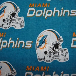 60" Wide NFL Miami Dolphins 100% Cotton #6459D