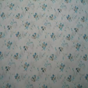 45" Bows and Roses Turquoise with White Background 100% Cotton