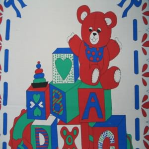 45" Baby Panel Bear Red with White Background