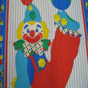 45" Baby Panel Clowns Multi with White Background 50% Poly / 50% Cotton