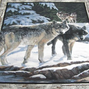 45" X 36" Panel Pack of Silver Wolf 100% Cotton