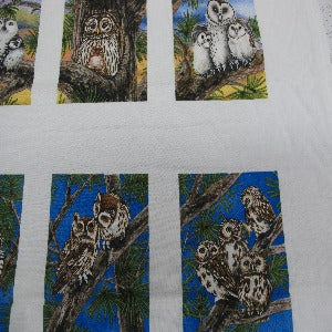 45" X 23" Panel Owl Families 100% Cotton