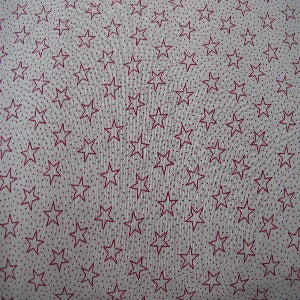 108" Quilt Backing 100% Cotton Small Red Outline Stars with Tan Background