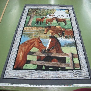 45" X 36" Panel Horse 100% Cotton