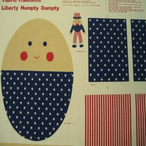 45" Liberty Humpty Dumpty Stuffed Doll Panel 100% Cotton