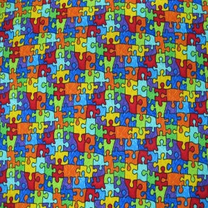 45" Puzzle 100% Cotton Bright #C6344