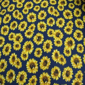 45" Sunflower 100% Cotton Navy