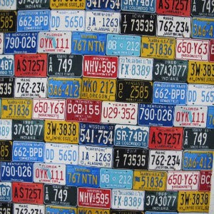45" Wide License Plates Fabric C2450