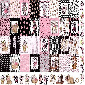 Loralie Designs Fancy Cats Panel