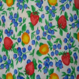 60" Fruit with White Background 100% Cotton