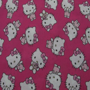 45" Wide 100% Cotton Hello Kitty Pink Background