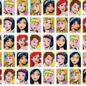 Springs Textiles Disney Ultimate Celebration Princess Grid Faces