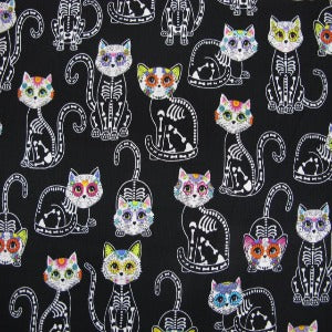 Skeleton Cats with Sugar Skull Face