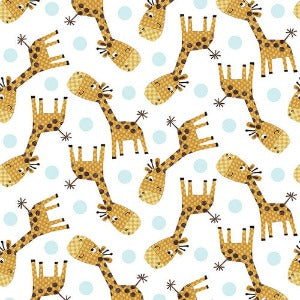 45" Wide 100% Cotton Tossed Giraffes (At the Zoo) 6605-31