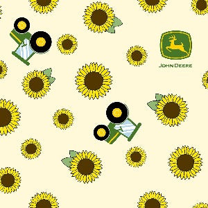45" Wide Springs Creative John Deere Sunflower Toss 100% Cotton