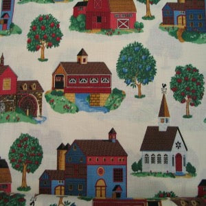 45” Farm Houses with Ivory Background