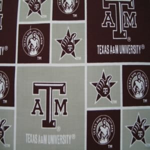 45" Cotton Texas A & M Maroon and Gray 100% Cotton