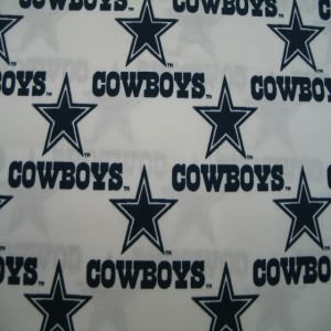 60" Wide NFL Dallas Cowboys with White Background 100% Cotton 1040W