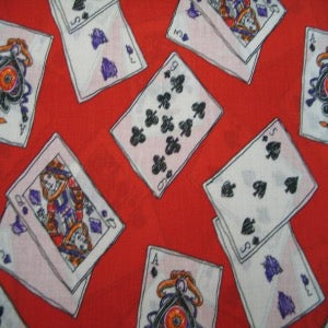 45” Playing Cards with Red Background 100% Cotton — Maloufs Fabrics