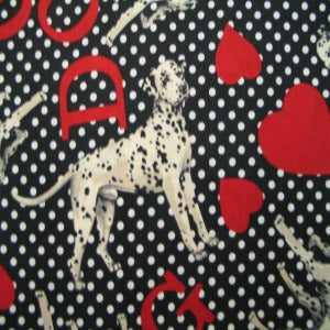 45" Dalmatians and White Dots with Black Background