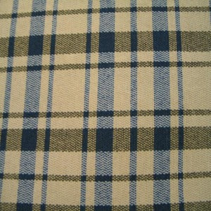 54" Upholstery Plaid Navy and Camel