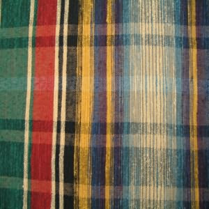 54" Upholstery Plaid Bright Green, Red, Natural, Black and Blue