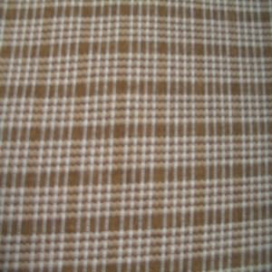 54" Plaid Camel and White
