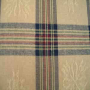 54" Plaid Navy, Maroon and Green with Tan Background