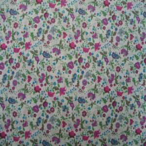 60" Poly Floral Pink and Blue with Light Gray Background