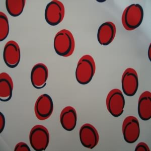 60" Poly Circles Red and Navy with White Background