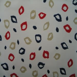 60" Poly Rings Red, Tan and Navy with White Background