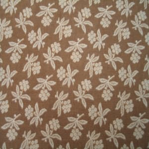 45" Floral Tan with Brown Background 100% Cotton