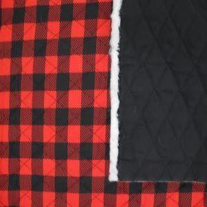45" Double Face Quilted Buffalo Plaid BLK/RED