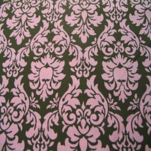 45" Dandy Damask 100% Cotton Brown and Pink