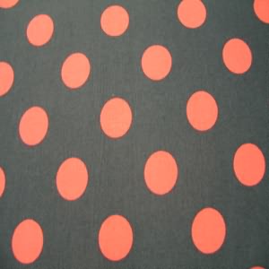 45" "Clemintine Quarter Dot" Black Background with Melon Dot