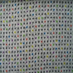 45" Rayon Dots Multi with White Background